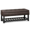 Cosmopolitan Storage Ottoman Bench with Open Bottom - Distressed