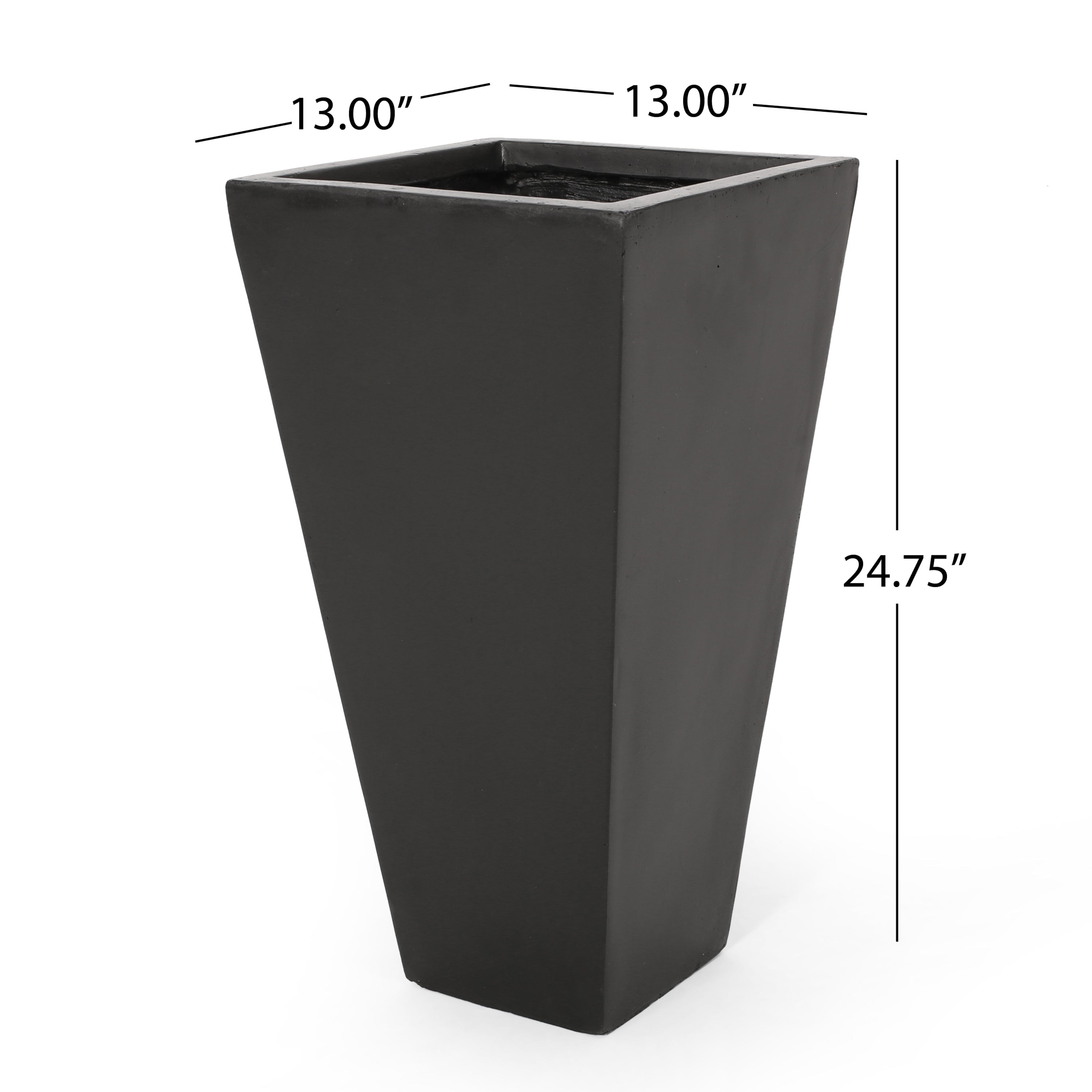 13" Outdoor Modern MGO Small Cast Stone Planter