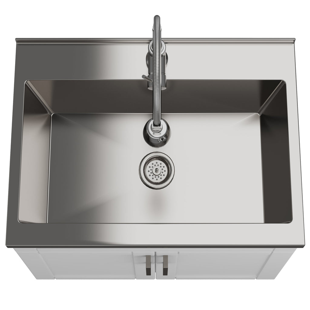 Hennessy Deluxe 28" Laundry Cabinet with Faucet and Stainless Steel Sink