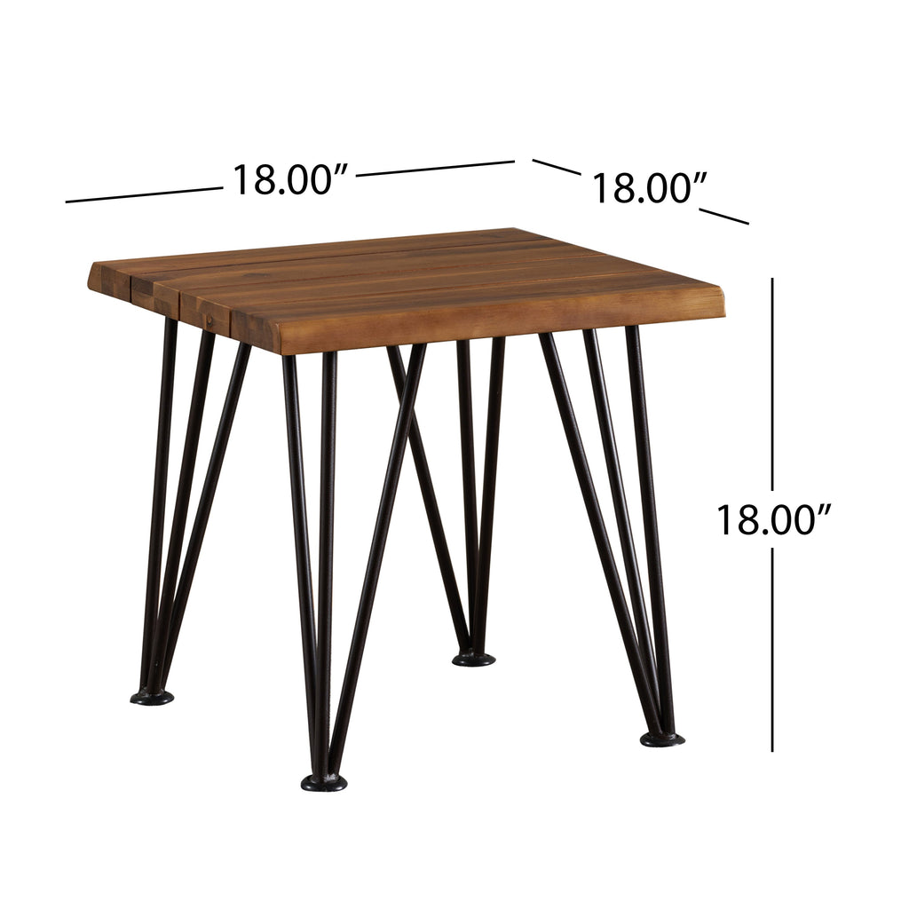Zion Industrial Wood And Metal Accent Table