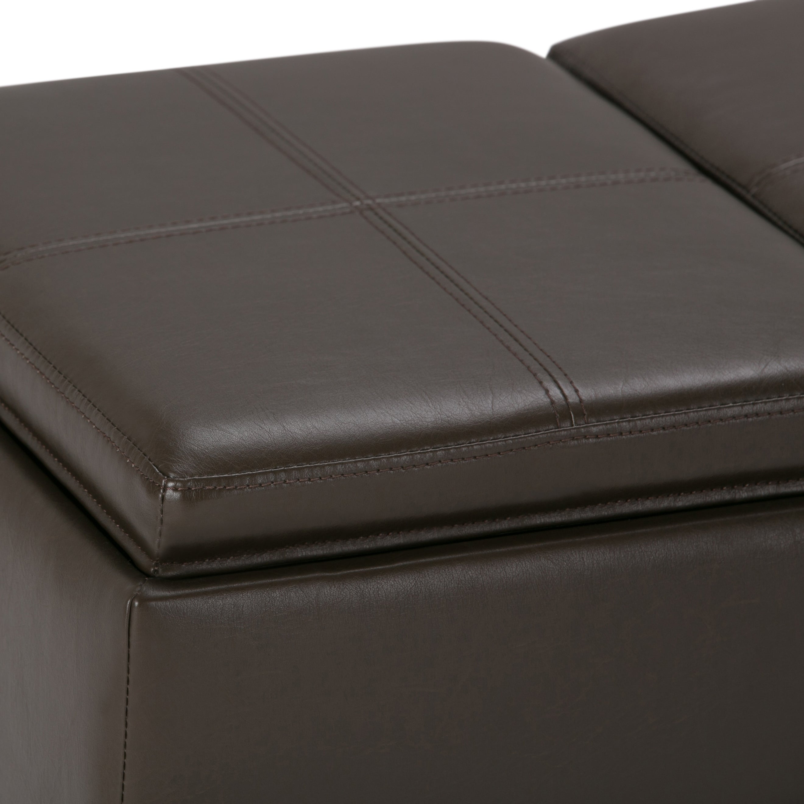 Avalon 42 Inch Wide Storage Ottoman in Chocolate