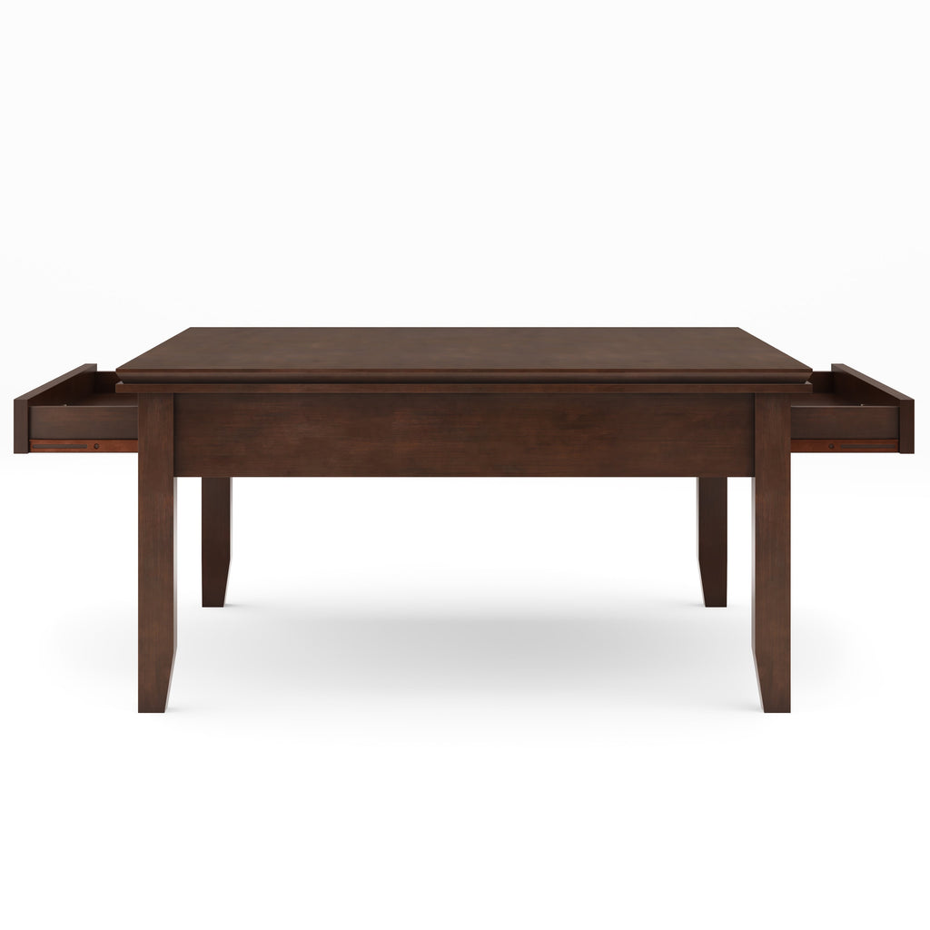 Artisan 36 Inch Wide Solid Wood Square Coffee Table in Russet