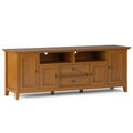 Amherst 72 Inch Wide Solid Wood TV Stand in Light Golden