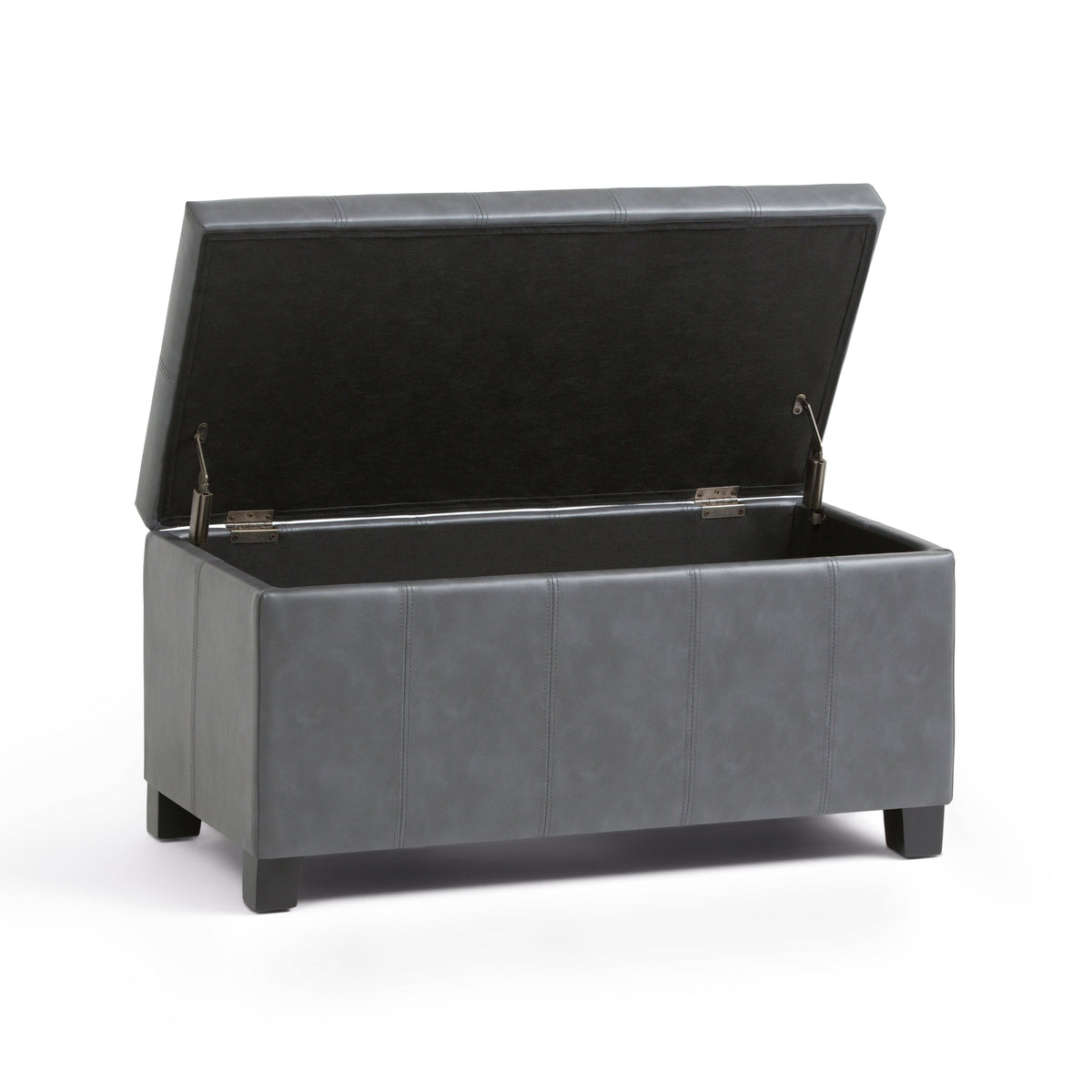 Dover 36 Inch Wide Storage Ottoman Bench in Stone