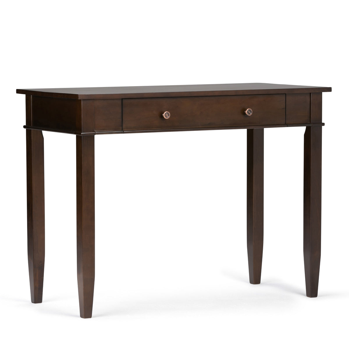 Carlton 42 Inch Wide Solid Wood Home Office Desk in Brunette