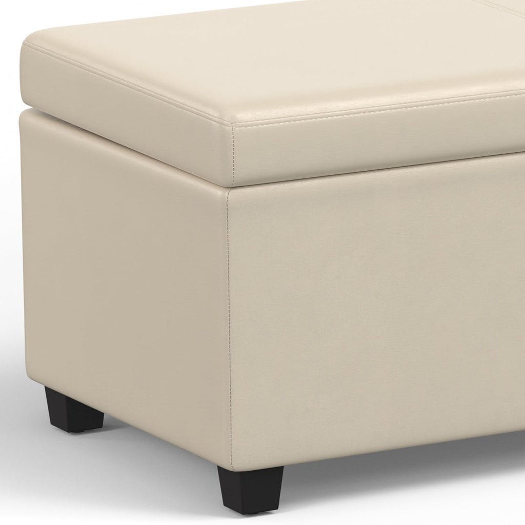Avalon 54 Inch Wide Extra Large Storage Ottoman Bench in Satin