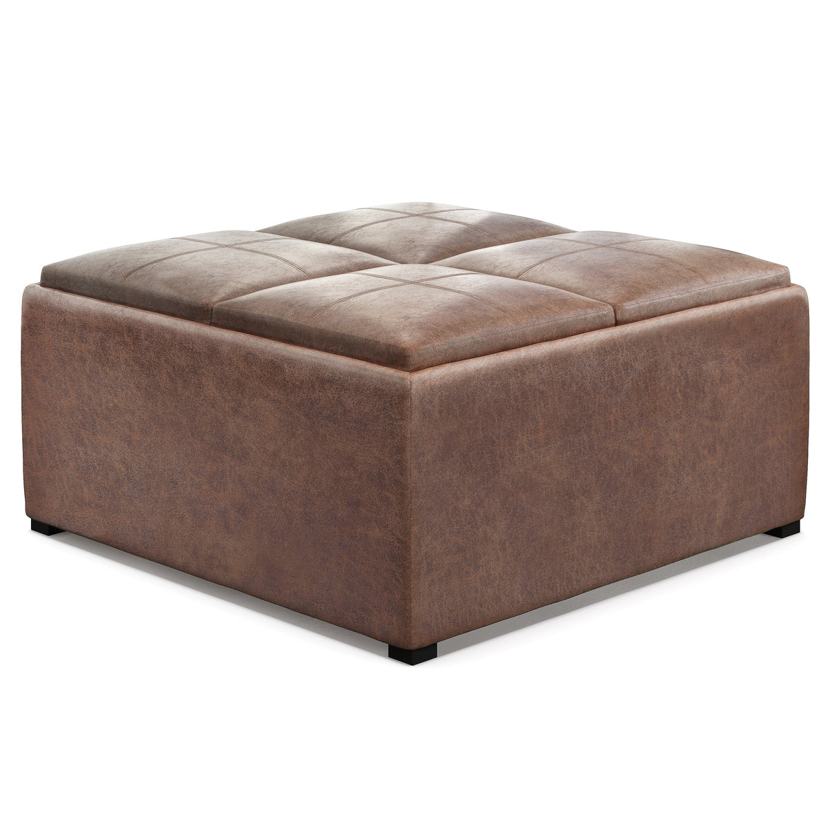Avalon 35 Inch Wide Square Coffee Table Storage Ottoman