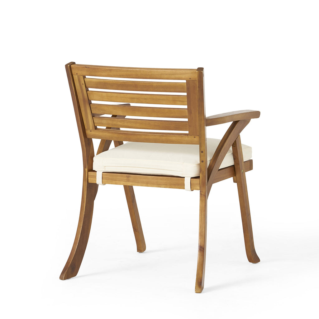 Outdoor Hermosa KD Wood Dining Chair With Cushions (Set of 2)