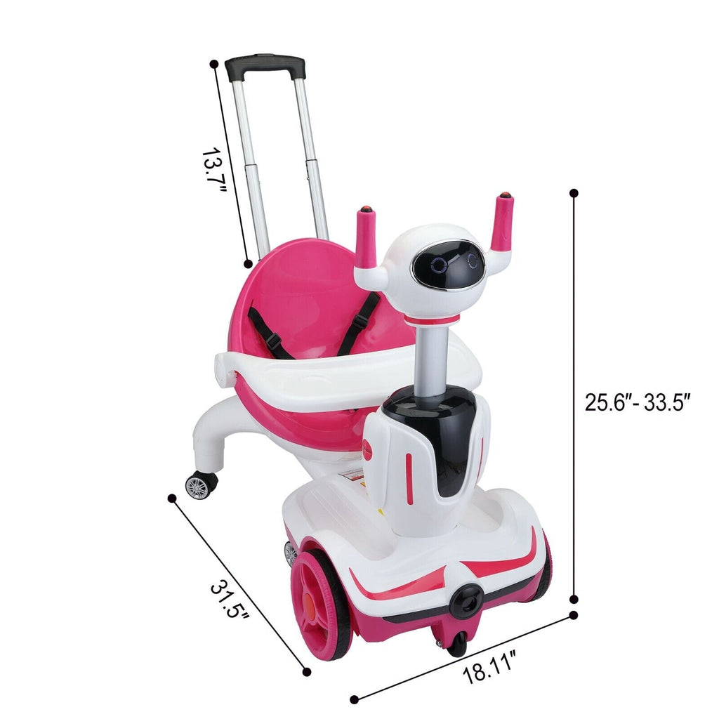TOBBI 3-in-1 Electric Scooter Robot Buggy Toy for Kids - Ride On Car with Remote Control and 6V Battery