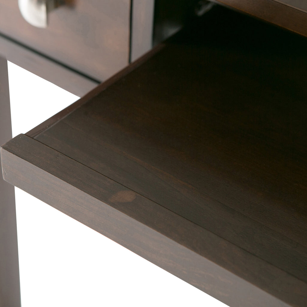 Avalon 47 Inch Wide Solid Wood Writing Office Desk in Brunette