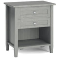 Warm Shaker Solid Wood Nightstand in Fog