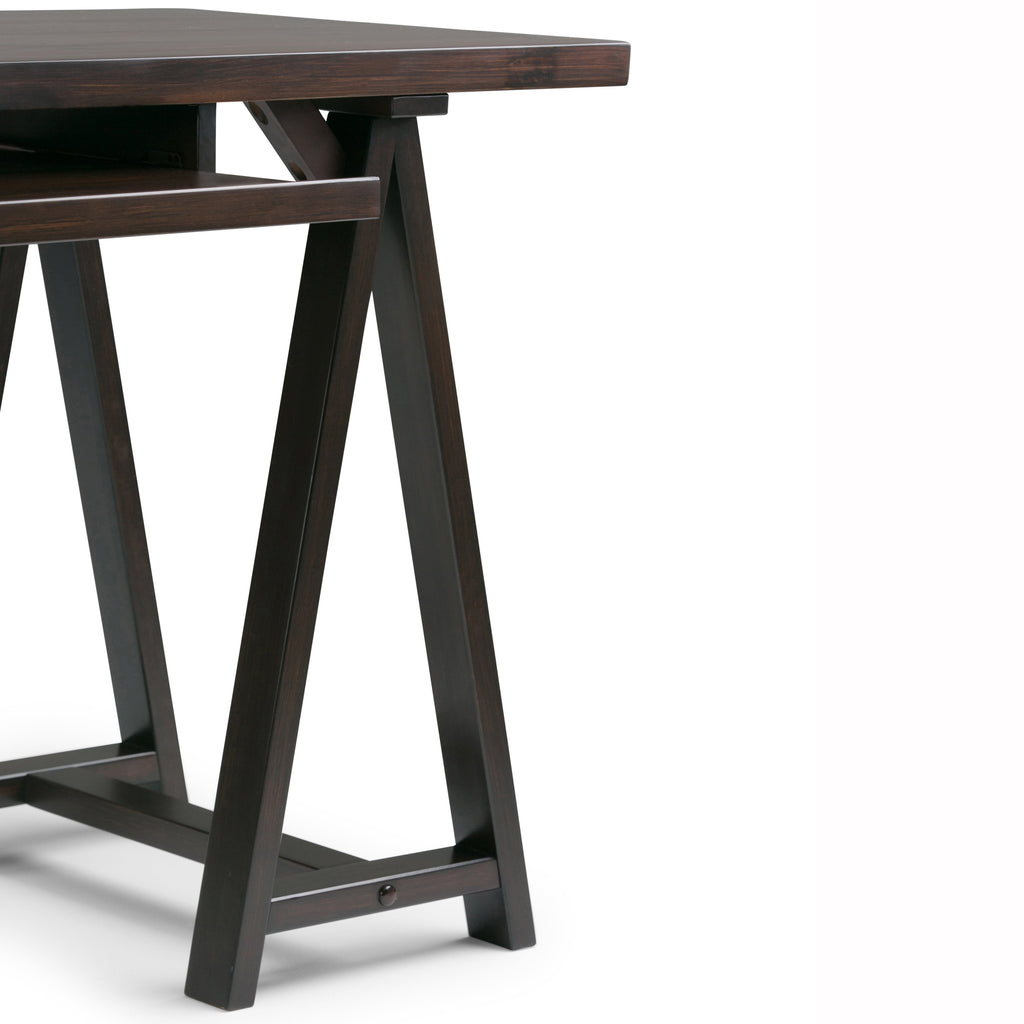 Sawhorse Desk - Dark Chestnut