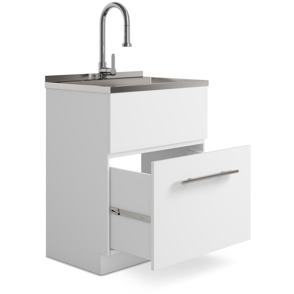 Metro 28" Laundry Cabinet with Faucet and Stainless Steel Sink