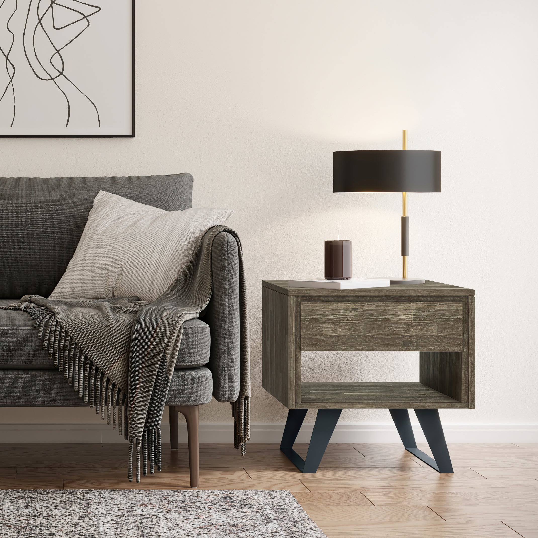 Lowry End Table - Distressed