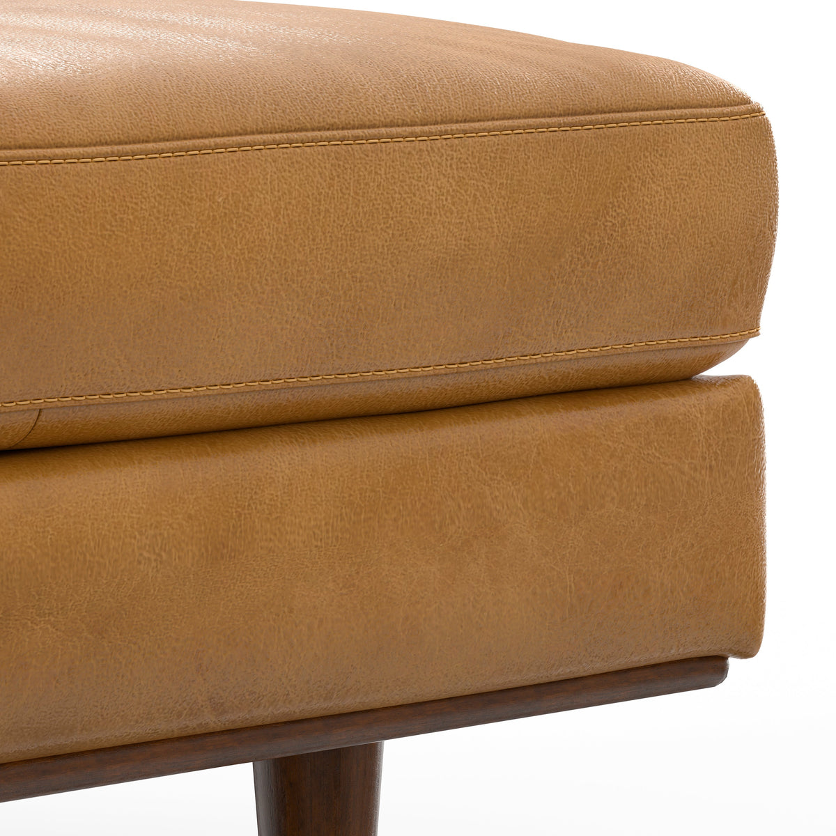 Morrison Ottoman in Sienna Genuine Leather