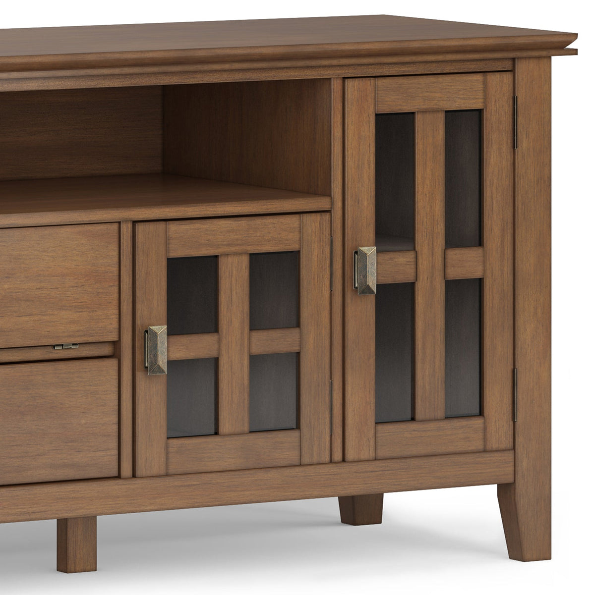 Artisan 72 Inch Wide Solid Wood TV Stand in Rustic