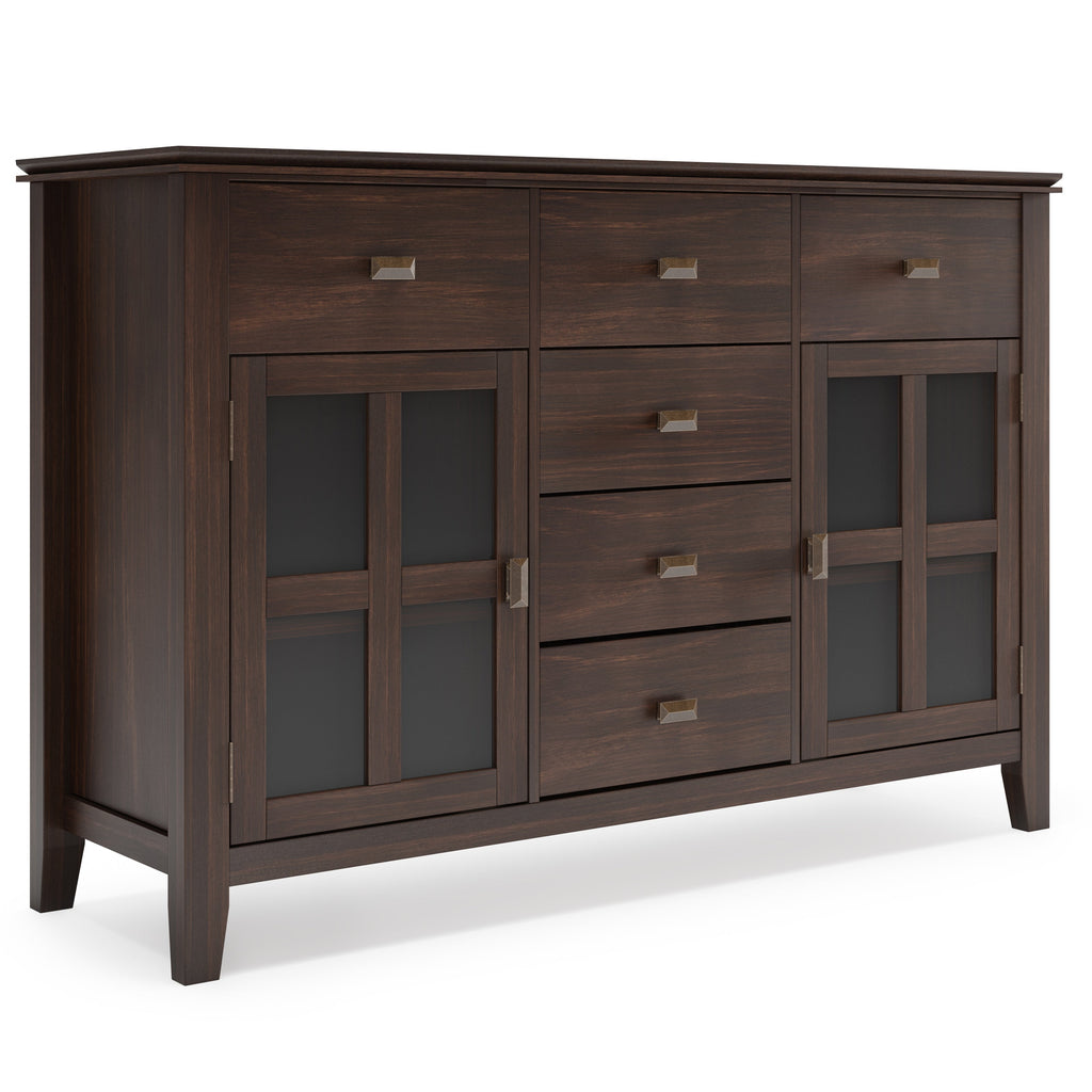 Artisan Solid Wood Sideboard Buffet in Dark Chestnut