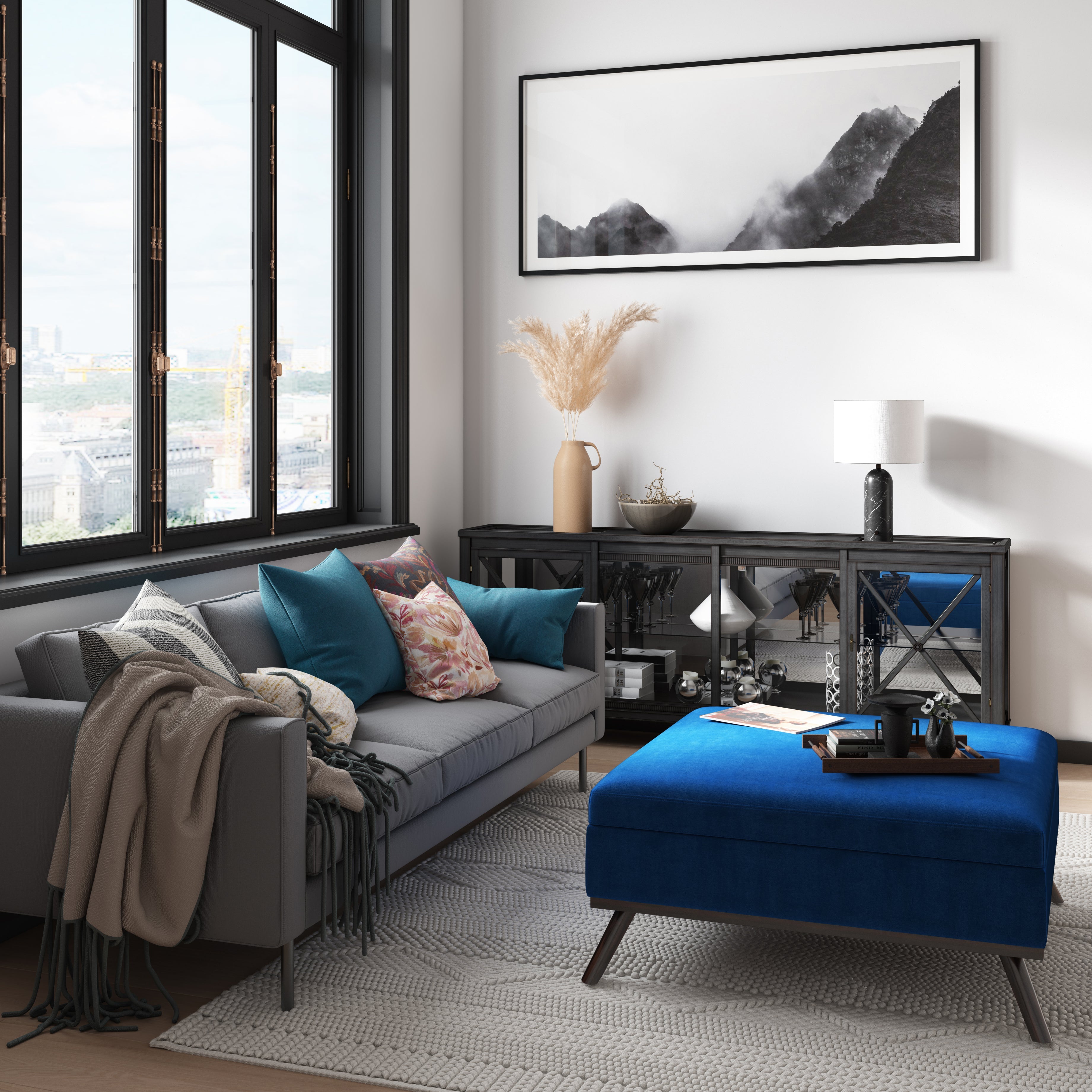 Owen Square Coffee Table Storage Ottoman