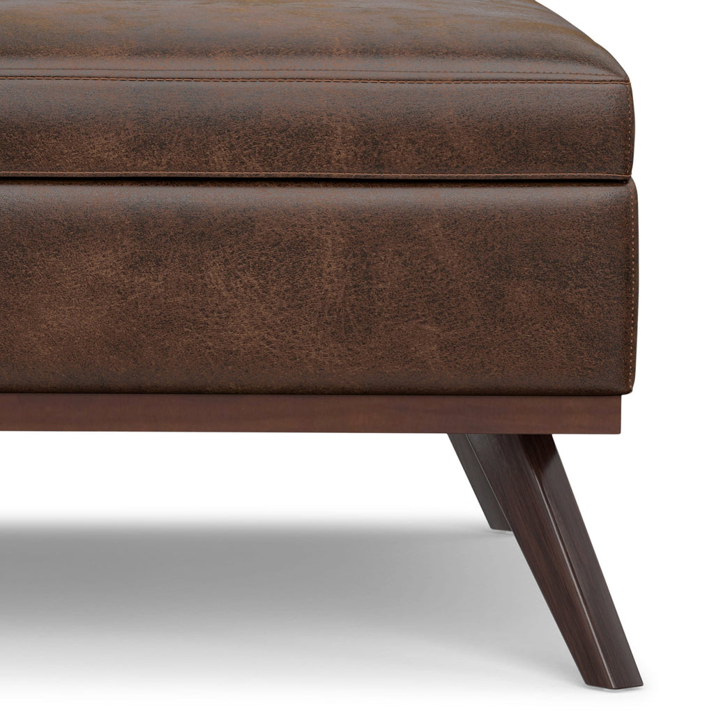 Owen 40 Inch Wide XL Square Coffee Table Storage Ottoman