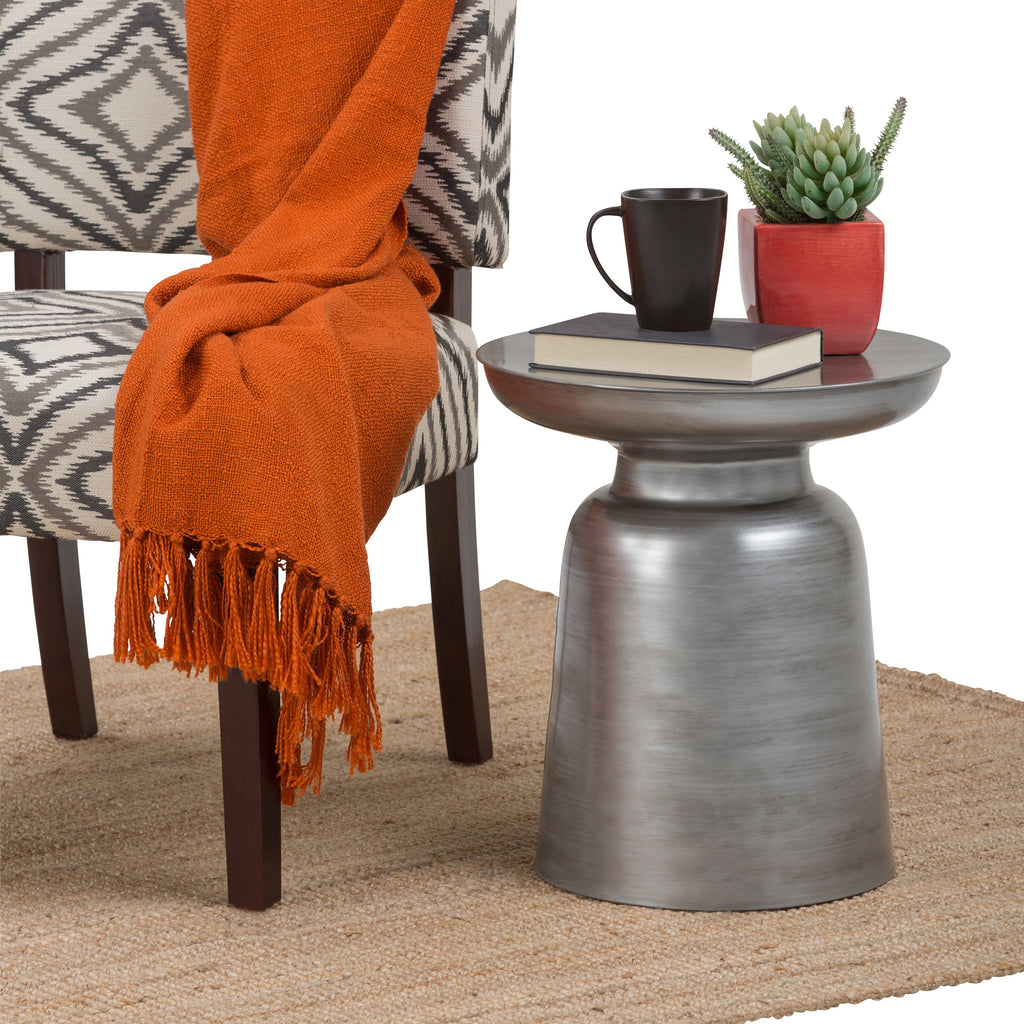 Toby 17 Inch Wide Modern Industrial Metal Accent Table