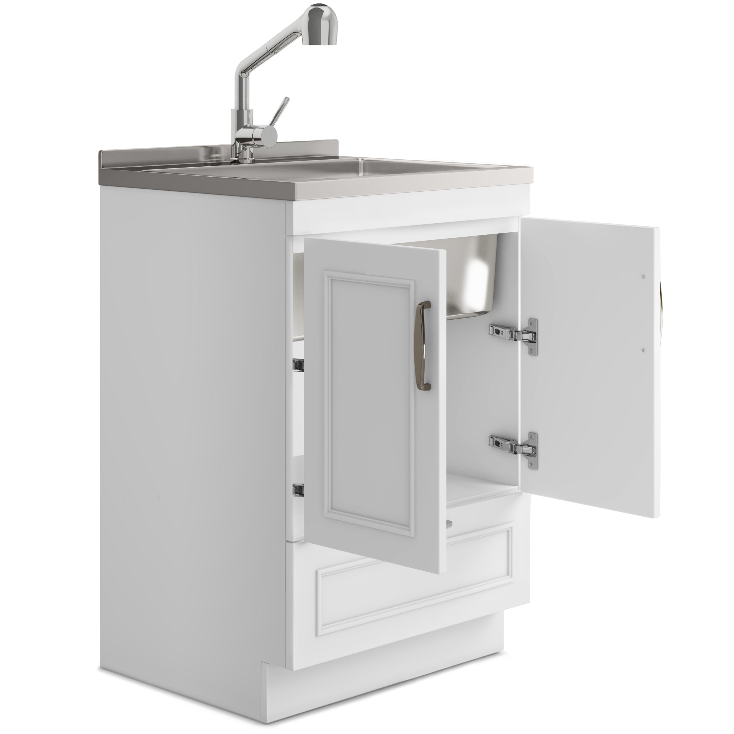 Cardinal - 24" Laundry Cabinet with Faucet and Stainless Steel Sink