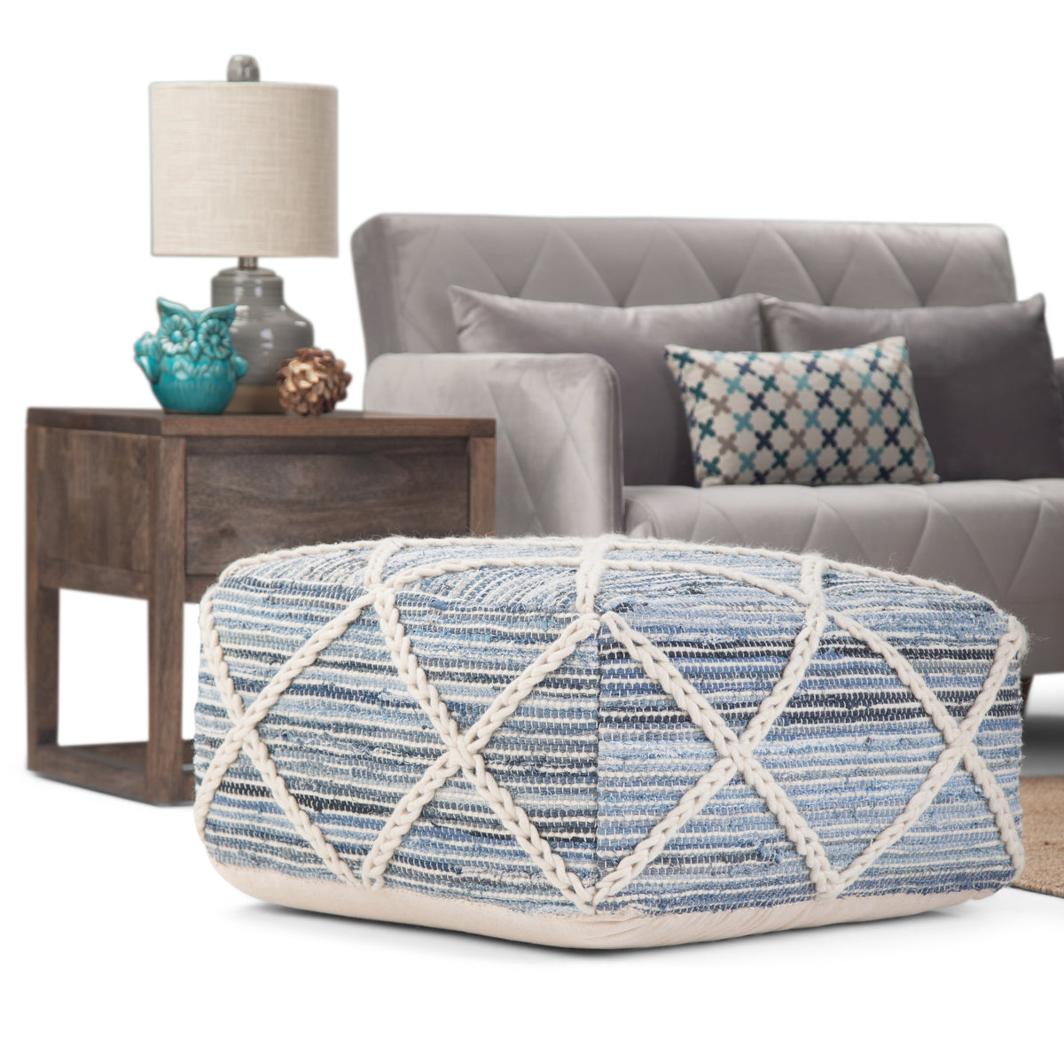 Cowan 20 Inch Wide Square Pouf