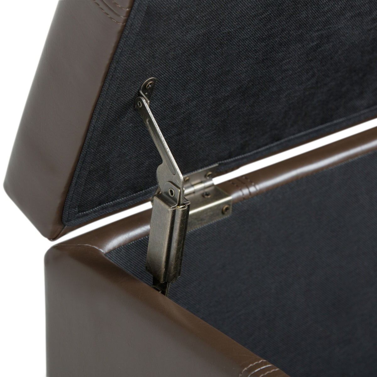 Dover 36 Inch Wide Storage Ottoman Bench in Chocolate