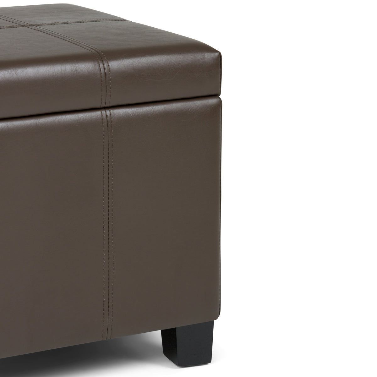 Dover 36 Inch Wide Storage Ottoman Bench in Chocolate