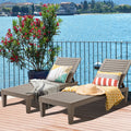 Outdoor Chaise Lounge Chair Set of 2 with 5-Position Backrest