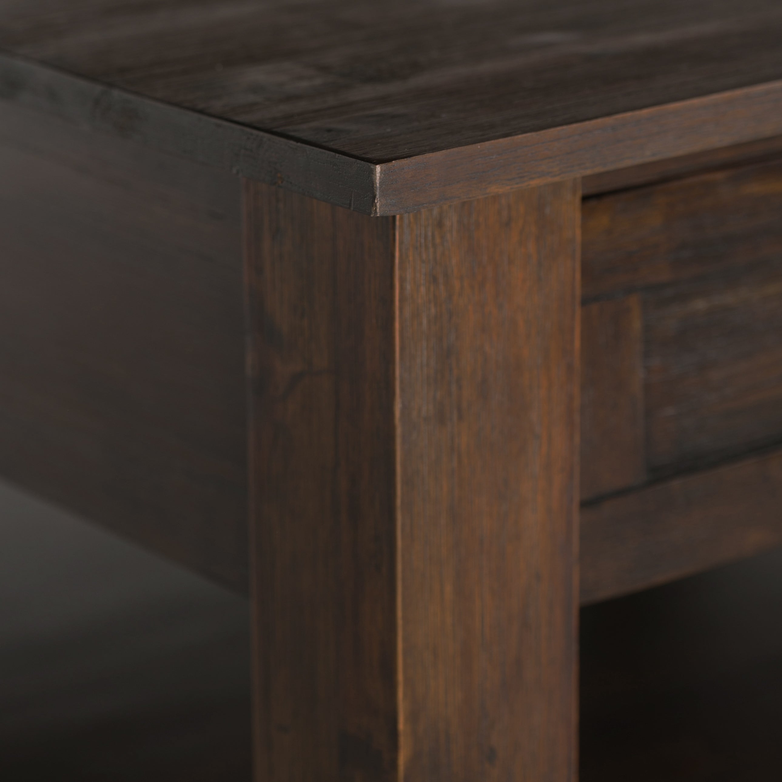 Monroe 38 Inch Wide Solid Acacia Wood Square Coffee Table