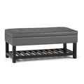 Cosmopolitan Storage Ottoman Bench with Open Bottom - Stone