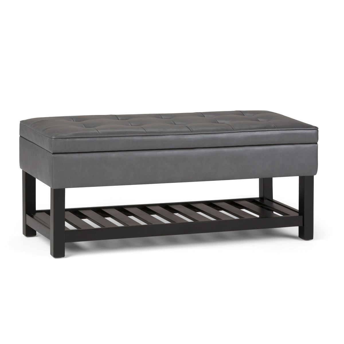 Cosmopolitan Storage Ottoman Bench with Open Bottom - Stone