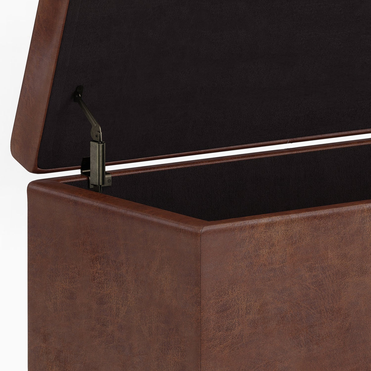 Avalon 54 Inch Wide Extra Large Storage Ottoman Bench in Distressed Saddle