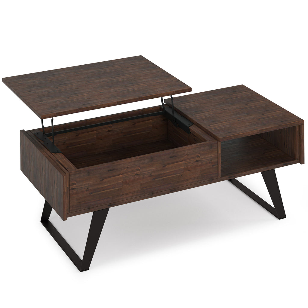 Lowry 48 Inch Wide Solid Acacia Wood Lift Top Coffee Table