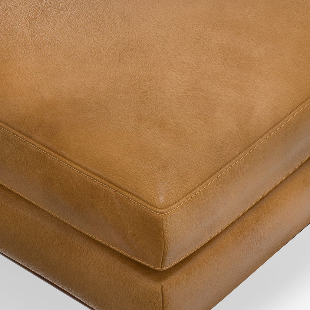Morrison Ottoman in Sienna Genuine Leather