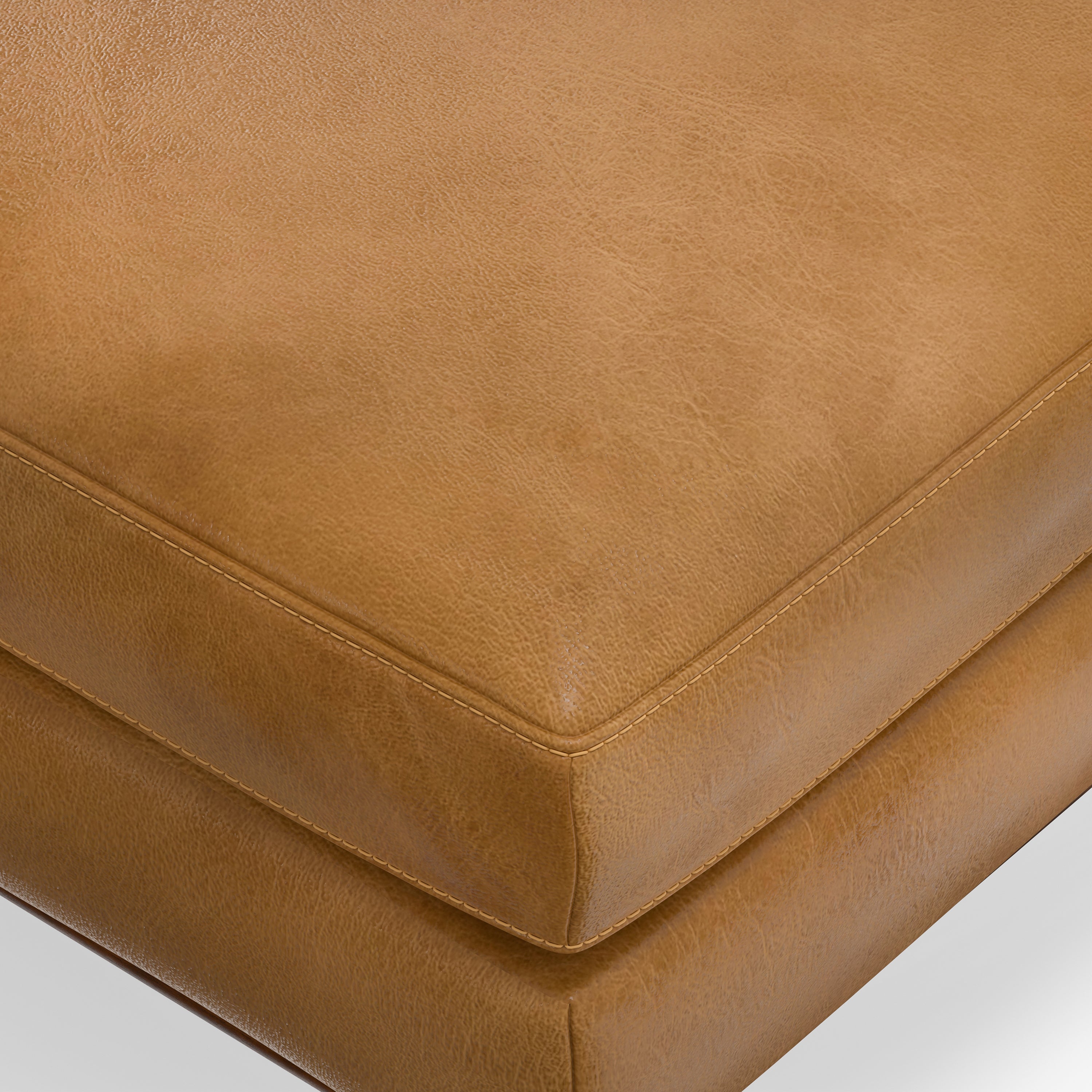 Morrison Ottoman in Sienna Genuine Leather