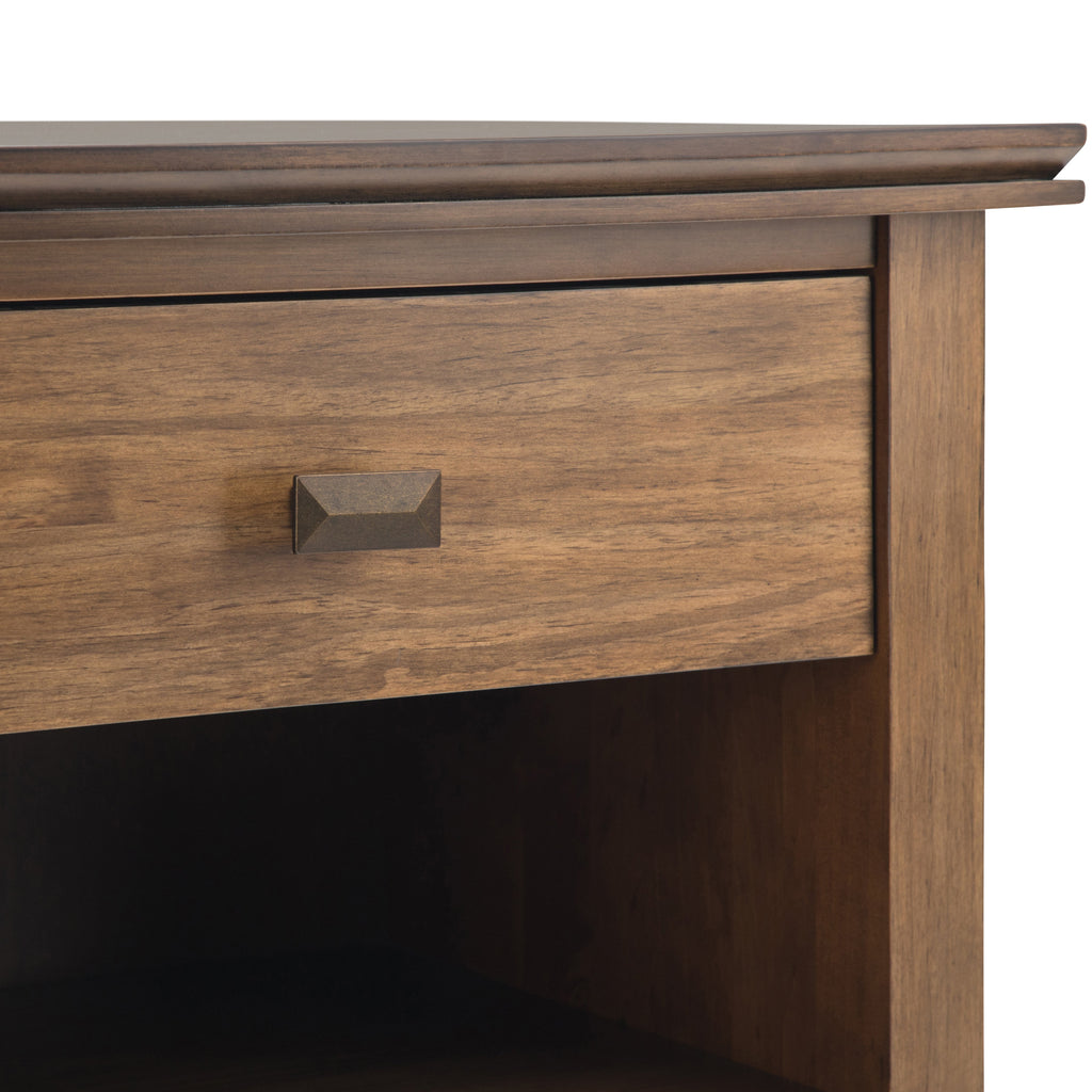 Artisan 24 Inch Wide Solid Wood Bedside Table in Rustic