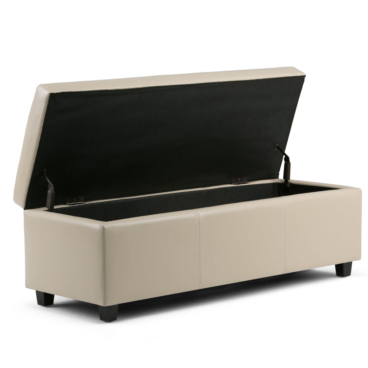 Avalon 48 Inch Wide Storage Ottoman Bench in Satin