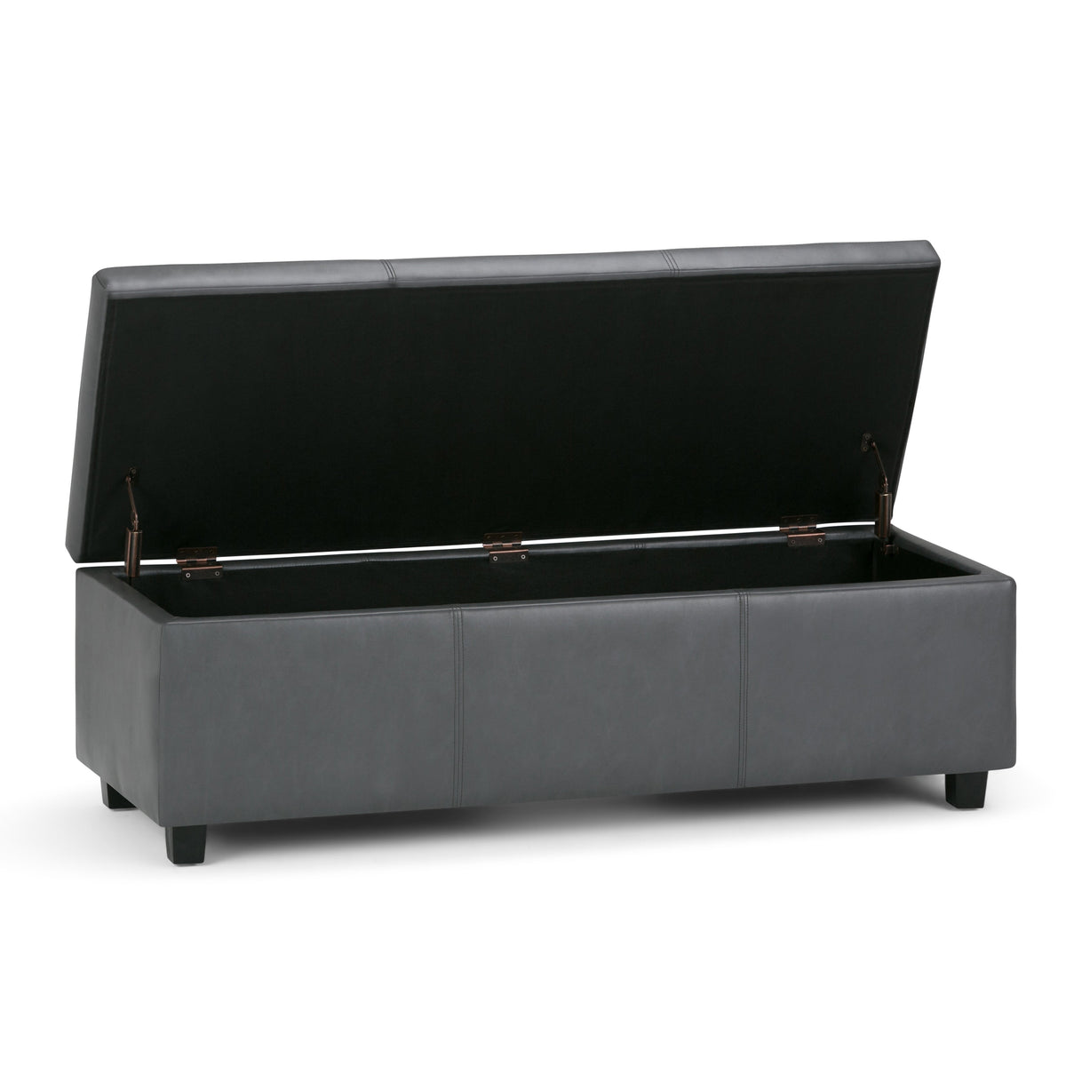 Avalon 48 Inch Wide Storage Ottoman Bench in Stone
