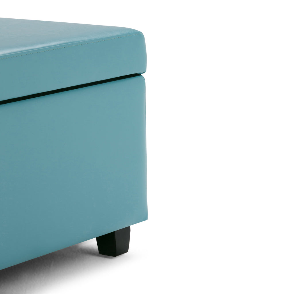 Avalon 48-Inch Wide Storage Ottoman Bench in Soft Blue