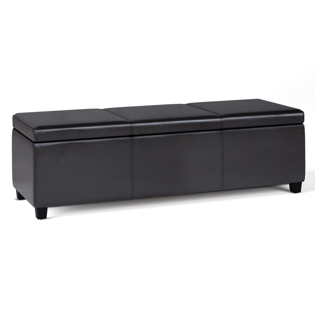 Avalon 54 Inch Wide Extra Large Storage Ottoman Bench in Tanners