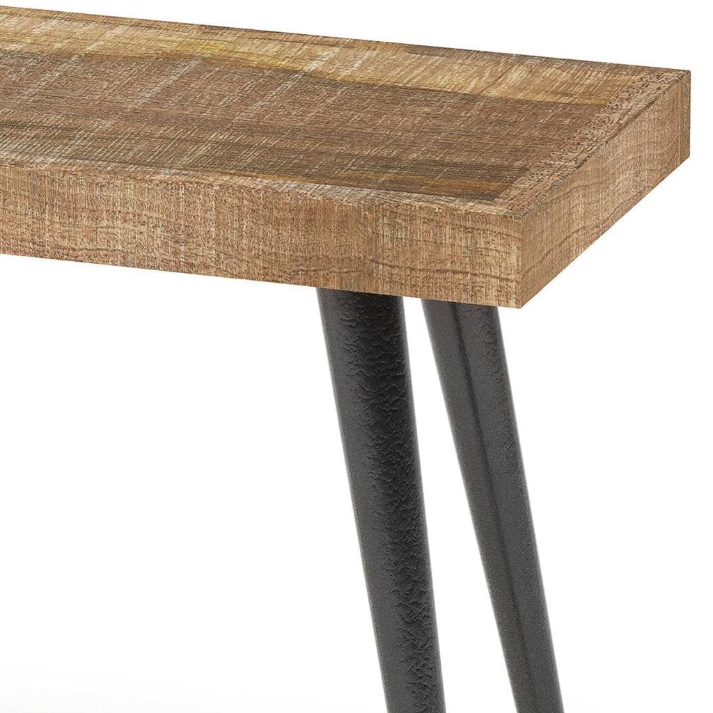 Durham 43 Inch Wide Solid Mango Wood Bench in Distressed