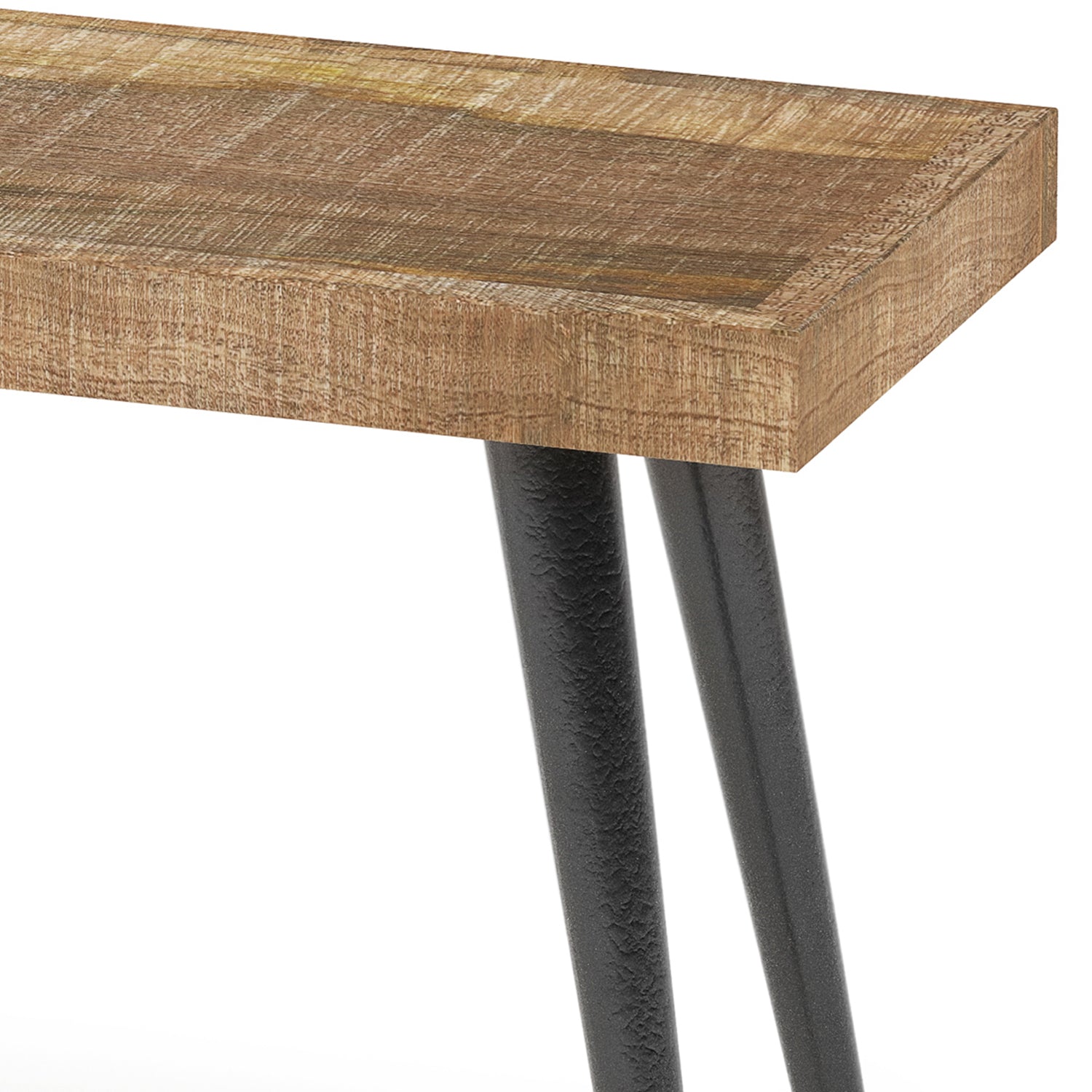 Durham 43 Inch Wide Solid Mango Wood Bench in Distressed