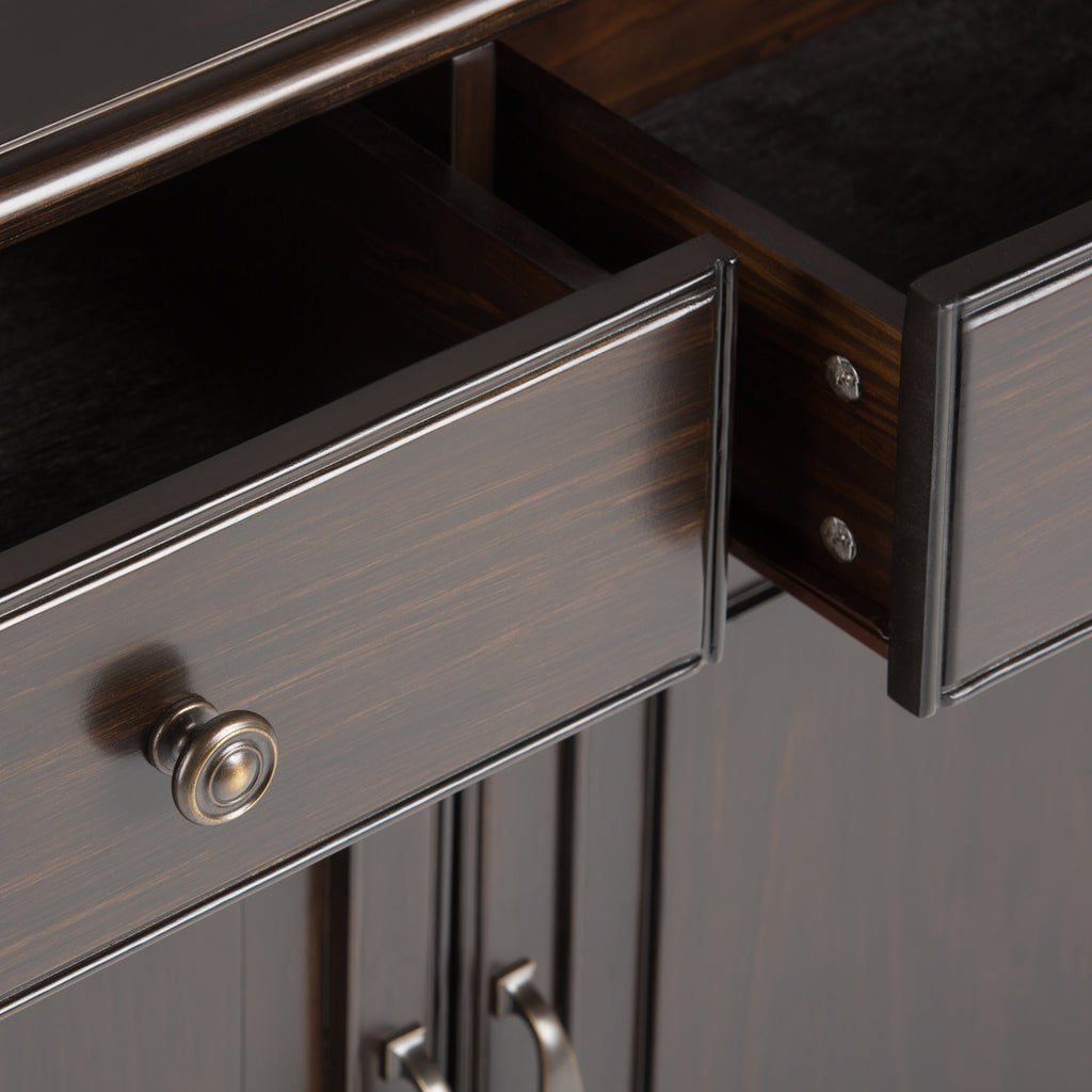 Connaught Solid Wood Entryway Storage Cabinet in Dark Chestnut