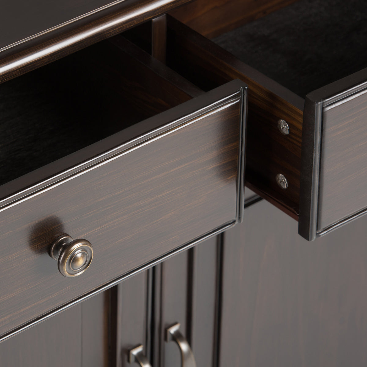 Connaught Solid Wood Entryway Storage Cabinet in Dark Chestnut