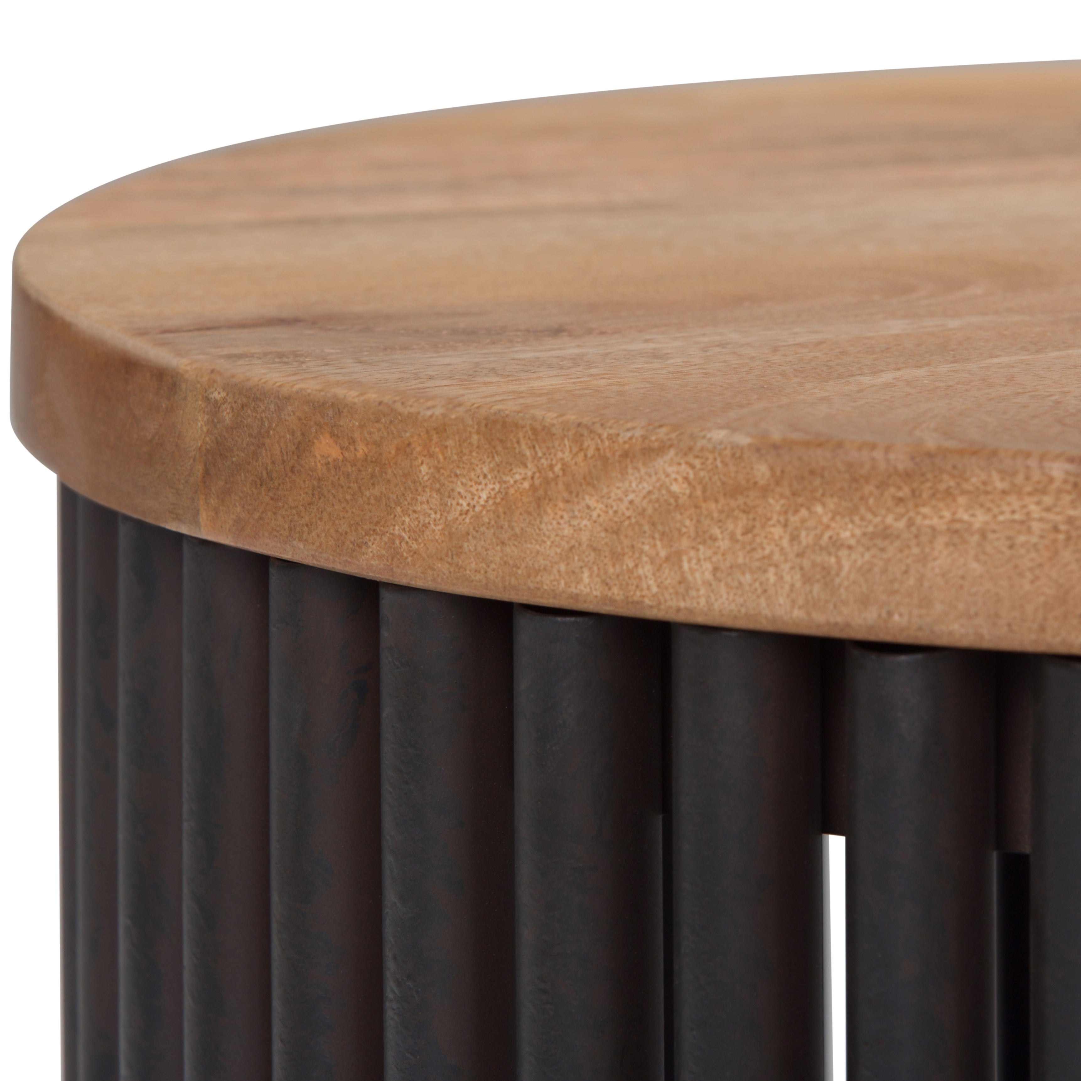 Demy Accent Table in Natural/Black