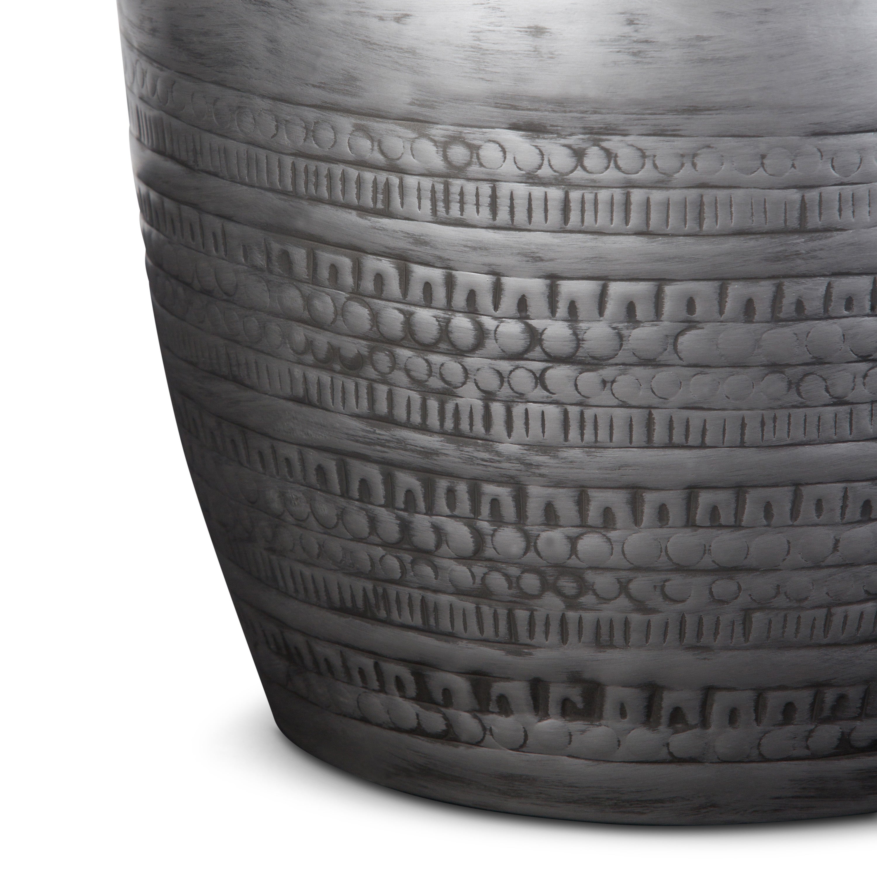 Johnsen 15 Inch Wide Tribal Pattern Metal Accent Table