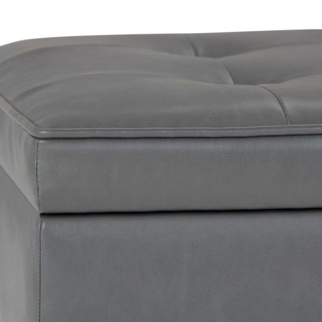 Cosmopolitan Storage Ottoman Bench with Open Bottom - Stone