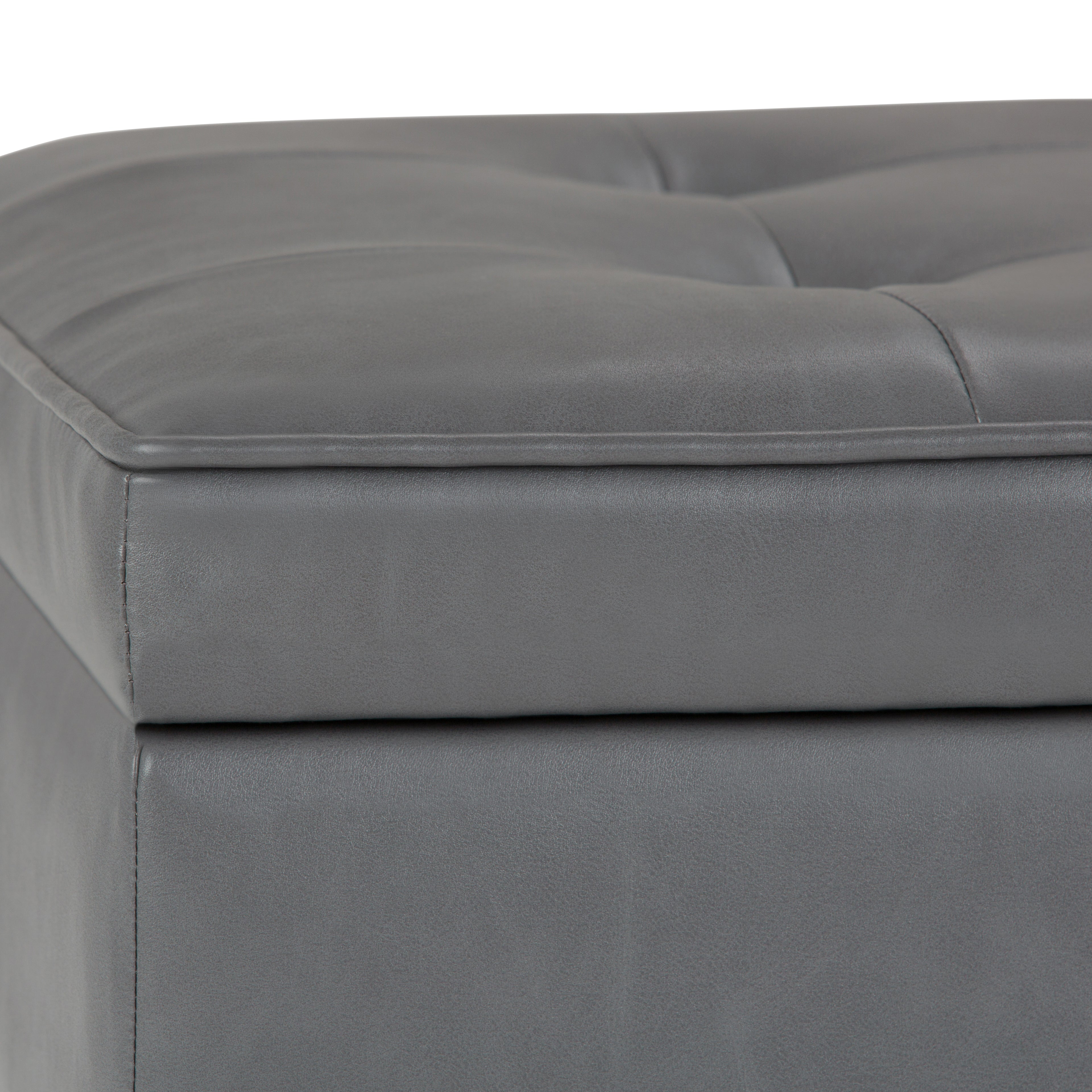 Cosmopolitan Storage Ottoman Bench with Open Bottom - Stone