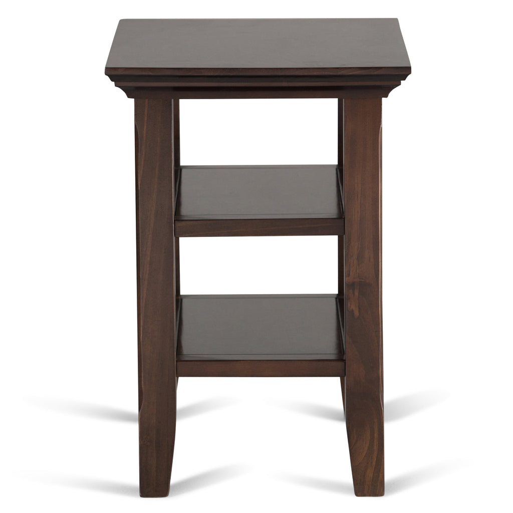Acadian Solid Wood Narrow Side Table in Brunette